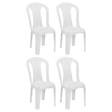 Imagem de 4 Cadeira Bistrô SolPlast Branca 152Kg Plástica Resistente 152Kg