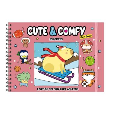 Imagem de Cute & Comfy Super Special 15 - Livro de Colorir Adulto - Esportes ao Ar Livre - Espiral sem Caneta