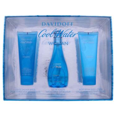 Imagem de Conjunto de 3 peças Perfume Davidoff Cool Water para mulheres EDT 100ml