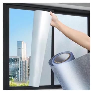 Imagem de Película Adesiva Para Janela Porta Preto Blackout Bloqueia Luz Solar (Jateado-2m x 1,2m)