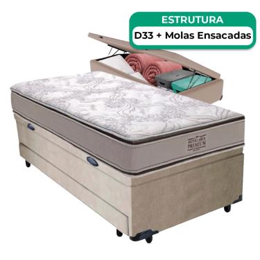 Imagem de Bicama Baú Solteiro Colchão Four Season Molas Vstore 78x188