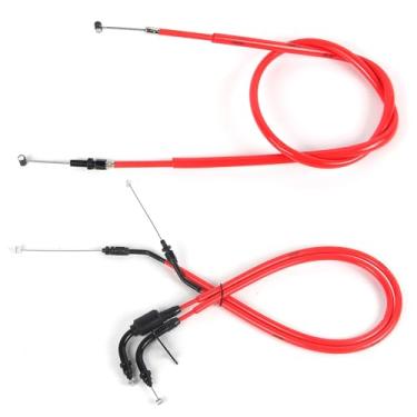 Imagem de zurio Cabo de acelerador e cabo de embreagem para Suzuki GSXR 600 750 2011-2024 L1-L9, acessórios de substituição de motocicletas linhas de fio inoxidável borracha laranja
