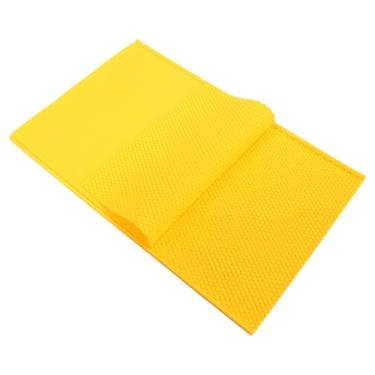 Imagem de Fundação de Cera de Abelha, Folha Prensa Cera Abelha Flexível Flexível Silicone para Fabricação Favo Mel (Amarelo)