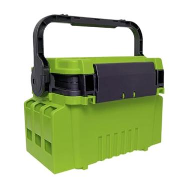 Imagem de Pegciuho Caixa de equipamentos de pesca, organizador de ferramentas de pesca ao ar livre com suporte para vara, equipamento portátil, estojo de transporte de 2, Verde