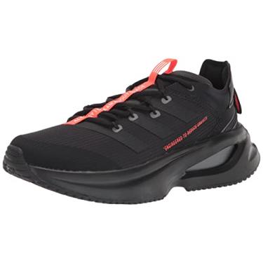 Imagem de adidas Tênis de corrida unissex Fluidflash, Preto/Preto/Vermelho Solar., 11 Women/11 Men