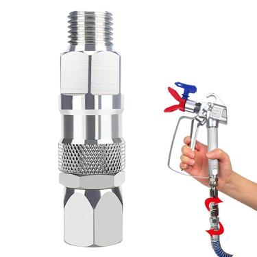 Imagem de LAIBOREC Junta De Pulverizador, Mangueira Giratória 1/4 Polegada, Rotação 360 Graus, Conector Pistola Pulverização Alta Pressão Sem Ar Aço Inoxidável, Acessórios Para Pulverizadores Tinta E
