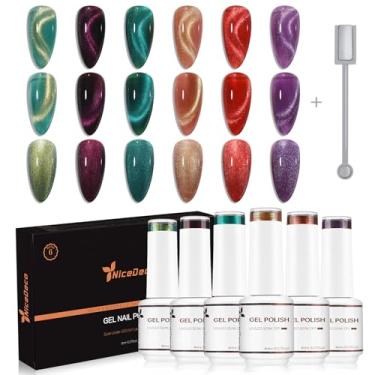 Imagem de Nicedeco Esmalte Em Gel Vegano Olho De Gato Hema Free Cruelty, Alto Brilho, Longa Duração, Led Uv, Conjunto Com 6 Cores, 43