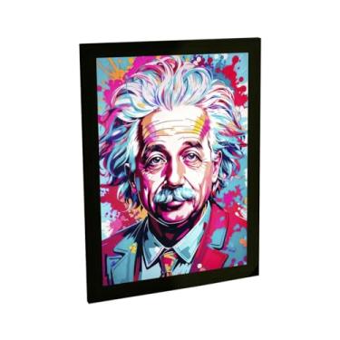Imagem de Quadro Decorativo Albert Einstein Arte Colorida Poster Quarto Sala