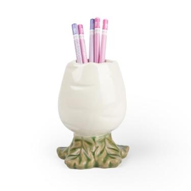 Imagem de Zaposcca Porta-lápis cenouras, decoração de cenoura, suporte de caneta bonito para mesa, copo de lápis para casa, decoração de escritório (branco)