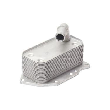 Imagem de VekAuto Resfriador de óleo do motor para Opel para Astra 2011-2015 Refrigerador de óleo de transmissão Trans Cooler No. 897385813 Liga de alumínio tom prateado 1 peça carro