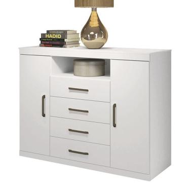 Imagem de Cômoda Havana Master 2 Portas E 4 Gavetas Branco - Santos Andirá Branco