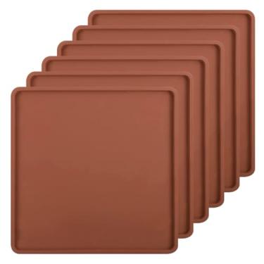 Imagem de SFV - Jogo de 6 bandejas desidratadoras de silicone, bandejas antideslizantes de silicone, bandejas desidratadoras para carne líquida, verduras, ervas, frutas e pele