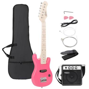 Imagem de Guitarra Elétrica Infantil ZENY 30 Polegadas com Amplificador 5W e Bol