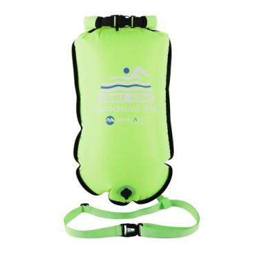 Imagem de Vaveren Boia de natação para nadadores, bolsa de natação altamente visível à prova d'água, nylon 210D e PVC para rafting, pesca, passeios de barco, Verde