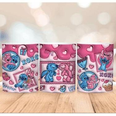 Imagem de Caneca Xícara Personalizada Lilo e Stitch Disney Efeito 3D - Porcelana