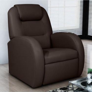 Imagem de Poltrona Reclinável de Descanso Lyon Sintetico Marrom - CASA H