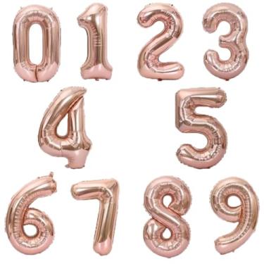 Imagem de Balão Número Rose Metalizado Bexiga Festa Aniversário (8)