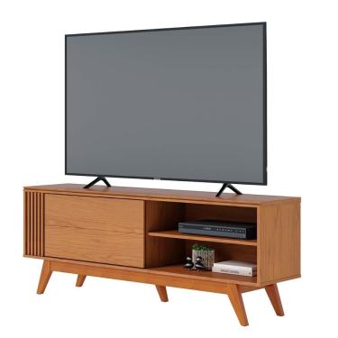 Imagem de Rack Bancada Otawa Tv Até 60 Polegadas Pés De Madeira Maciça Freijo Freijo