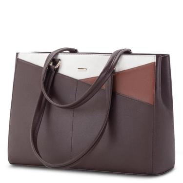 Imagem de Sacola para laptop LOVEVOOK para mulheres 15,6" café/marrom/bege