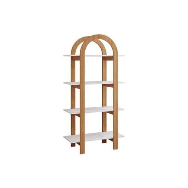 Imagem de Estante Infantil Cupcake c/ 4 Prateleiras Branco/Nature - Permóbili Ba