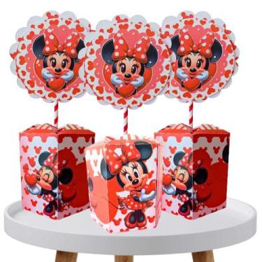 Imagem de 10 Centro De Mesa Decorativos Minnie Vermelha Aniversário - Kibunitinh