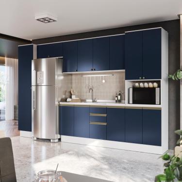 Imagem de Cozinha Modulada Celeste Kappesberg 100% Mdf Branco/azul