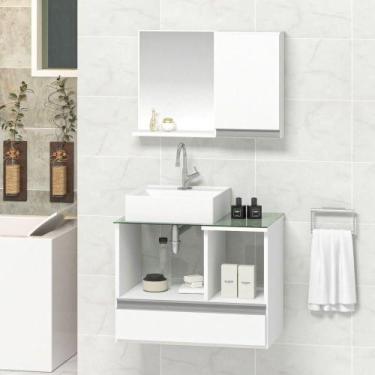 Imagem de Conjunto Gabinete Venus 60cm Branco Inteiro - Moveis Joia