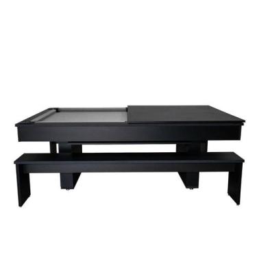 Imagem de Mesa de Sinuca e Jantar com 2 Bancos - 2,20x1,20 - Nelson Bilhares, Gr