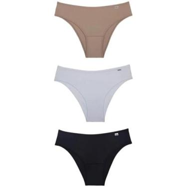 Imagem de Del Rio Kit Trio Calcinhas Microfibra Mousse Branco Preto Tamanho P