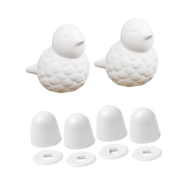 Imagem de Ｂｅｓｇａ 2 peças tampas de parafuso de vaso sanitário de cerâmica decoração de banheiro acessórios de banheiro práticos modernos em formato de pássaro tampas