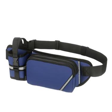 Imagem de oshhni Pochete, bolsa de cintura, suporte para garrafa de água, cinto de hidratação leve, pochete para corrida, treino, caminhada ao ar livre, Azul-marinho