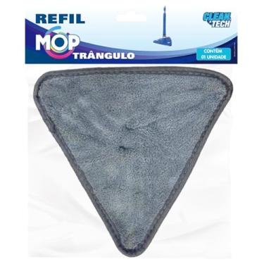 Imagem de Esfregão Mop Triangular Triangulo Rodo Mágico 360° Giratorio com Refil de Microfibra para Limpeza Piso (1 Refil)