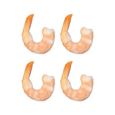 Imagem de QIEIEI 4 peças/pacote artificial camarão PVC simulado comida simulada camarão camarão modelo decoração ferramenta de exibição