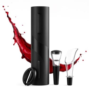 Imagem de Abridor de Vinho Elétrico com Cortador de Lacre, Saca-Rolhas Automático, Dosador Antigotas e Tampa a Vácuo | Kit Abridor de Vinho Automático
