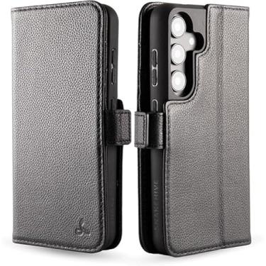 Imagem de Snakehive Carteira de couro para Samsung Galaxy S25 Edge - Capa de telefone carteira de couro real com suporte de visualização e suporte para cartão - Capa flip com fecho lateral com compartimentos