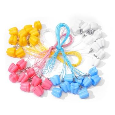 Imagem de Qianyu Colares protetores de dentes, 40 peças, caixa de armazenamento de dentes de leite, colar de dentes perdidos, estojo organizador de saco de fadas, suporte de dentes para crianças, suprimentos de