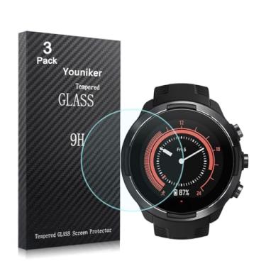 Imagem de Youniker Pacote com 3 protetores de tela para Suunto 9 Baro de vidro temperado para relógio inteligente Suunto 9 Baro películas de vidro 9H 0,3 mm, antiarranhões, sem bolhas