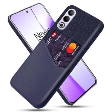 Imagem de Capa para Oneplus ACE 3V,Tela e tampa de couro PU,Antideslizante,360°cobertura completa à prova de choque com 1 slot de cartão atrás,Prevenção de queda-Blue