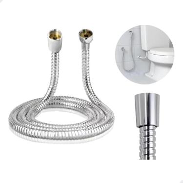 Imagem de Mangueira Flexível 120cm 1/2" Aço Inox p/Ducha Higiênica, Engate Rápido, Banheiro e Sal...