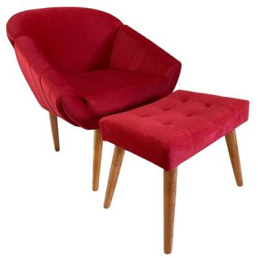 Imagem de Kit Poltrona Giovana Puff Capitonê Luxo e Almofadas em Sued Premium - 