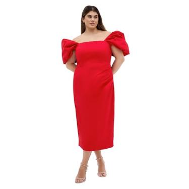 Imagem de City Chic Vestido feminino plus size - Elyse, Tango Red, 48