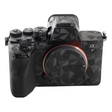 Imagem de kakotopa Adesivo decorativo de película protetora do corpo da câmera compatível com Sony a7 IV, proteção abrangente, antiarranhões/desgaste/sem resíduo/material 3M (triângulo preto)