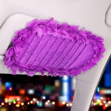 Imagem de Lindo estojo de armazenamento de CD fofo, clipe organizador de viseira de sol de renda de pelúcia, bolsa de bolso multifuncional para cartão, universal para carro (2)