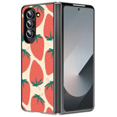 Imagem de Capa de telefone com estampa de morango para Motorola Razr 50 Ultra, capa fina e leve para PC com carregamento sem fio para Moto Razr 50 Plus