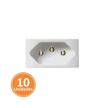 Imagem de Kit 10 Módulos Pezzi Linha 50.000 Branco - Tomada 20A