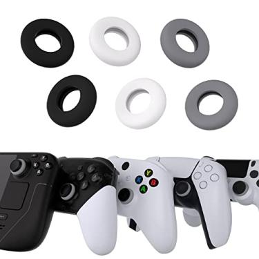 Imagem de playvital 3 Pares De Anéis Precisão Controle Movimento Alvo Silicone Para Ps5, Ps4, Xbox Series X/S, One, 360, Switch Pro, Steam Deck - Cinza E Preto Branco