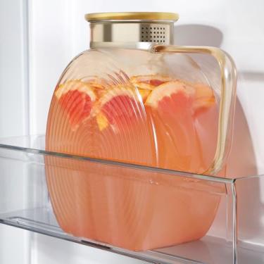 Imagem de Jarra de vidro com tampa, jarra de água de vidro de 2,3 litros de 2,3 litros para geladeira, jarra de 1,5 l com alça e tampa, jarra de chá para água quente/gelada, suco de leite, café e frutas