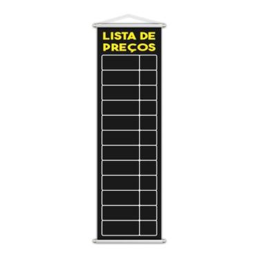 Imagem de Banner Lista De Preços Tabela Vendas Serviço Lona 100X30Cm - Plimshop