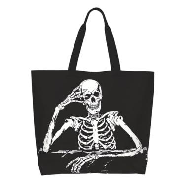 Imagem de Feeuoai Sacolas de Halloween grandes femininas reutilizáveis ombro viagem compras presente sacos, Bolsa 15, One Size