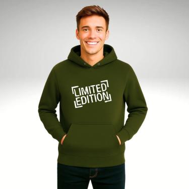 Imagem de Moletom Unissex Canguru Blusas de Frio Casaco Fechado Liso Estampado Edição Limitada-Unissex